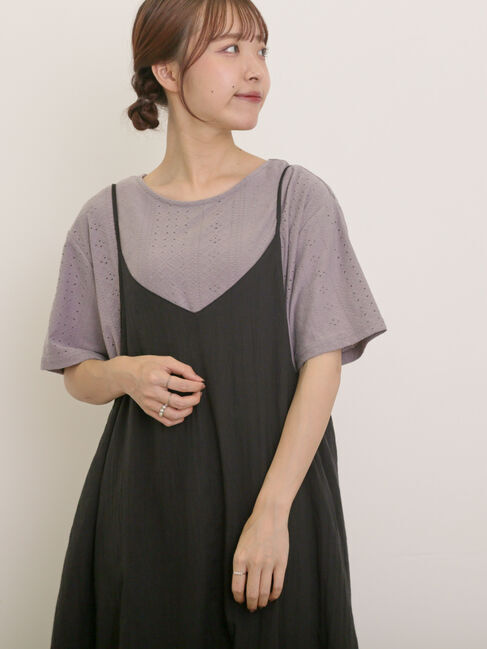 Samansa Mos2「アイレット切替フリルカットソー」|Tシャツ・カットソー|