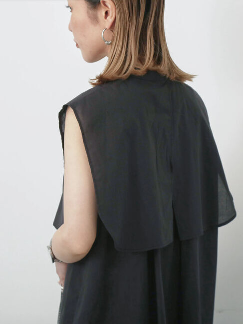 Samansa Mos2 blue「ケープブラウス」|シャツ・ブラウス|