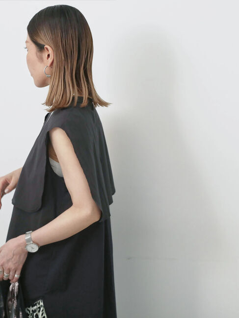 Samansa Mos2 blue「ケープブラウス」|シャツ・ブラウス|