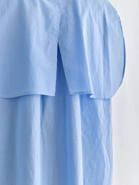 Samansa Mos2 blue「ケープブラウス」|シャツ・ブラウス|