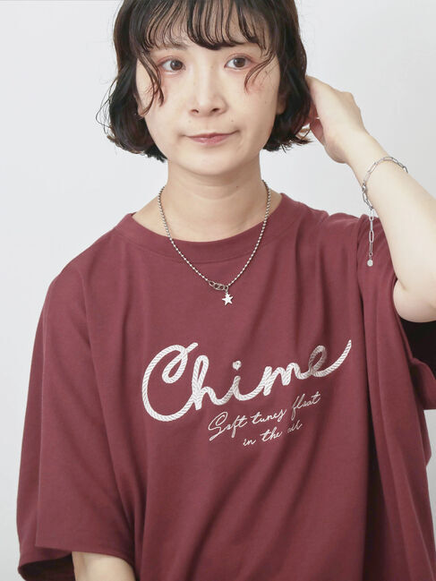 Samansa Mos2 blue「【接触冷感】ドルマンギャザー刺繍Tシャツ」|Tシャツ・カットソー|