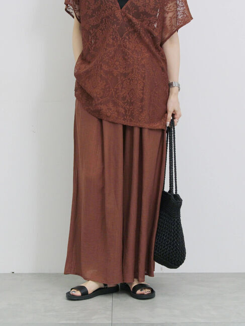 Samansa Mos2 blue「楊柳ガウチョパンツ」|その他|