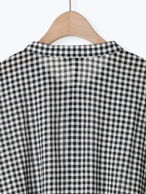 Samansa Mos2「柄アソート肩タックバンドカラーチュニック」|シャツ・ブラウス|