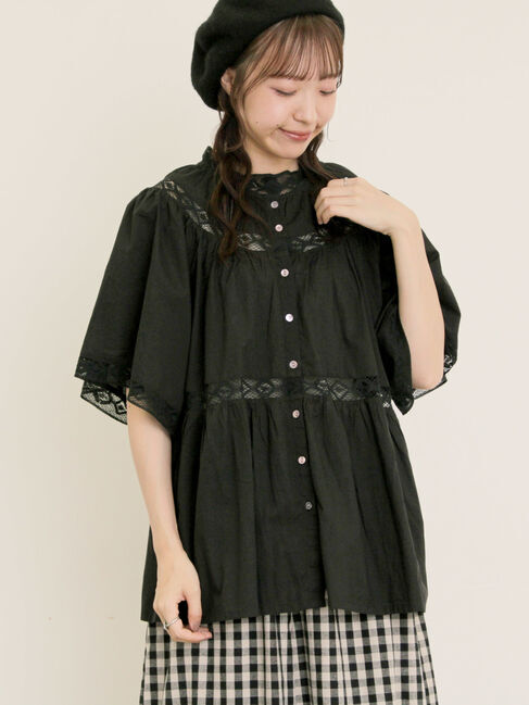 Samansa Mos2「レースティアードチュニックブラウス」|シャツ・ブラウス|