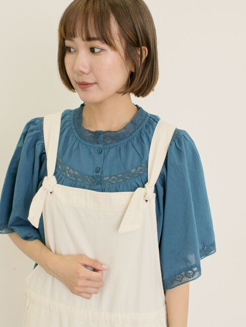 Samansa Mos2「レースティアードチュニックブラウス」|シャツ・ブラウス|