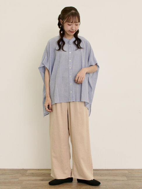 Samansa Mos2「【M/Lサイズ】レーヨン麻ゆるストレートパンツ」|その他|