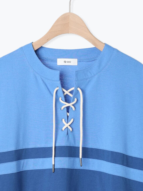 SM2「[接触冷感]編み上げラインTシャツ」|Tシャツ・カットソー|