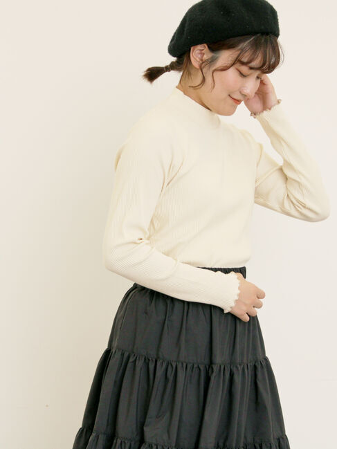 Samansa Mos2「リブハイネックインナー」|Tシャツ・カットソー|