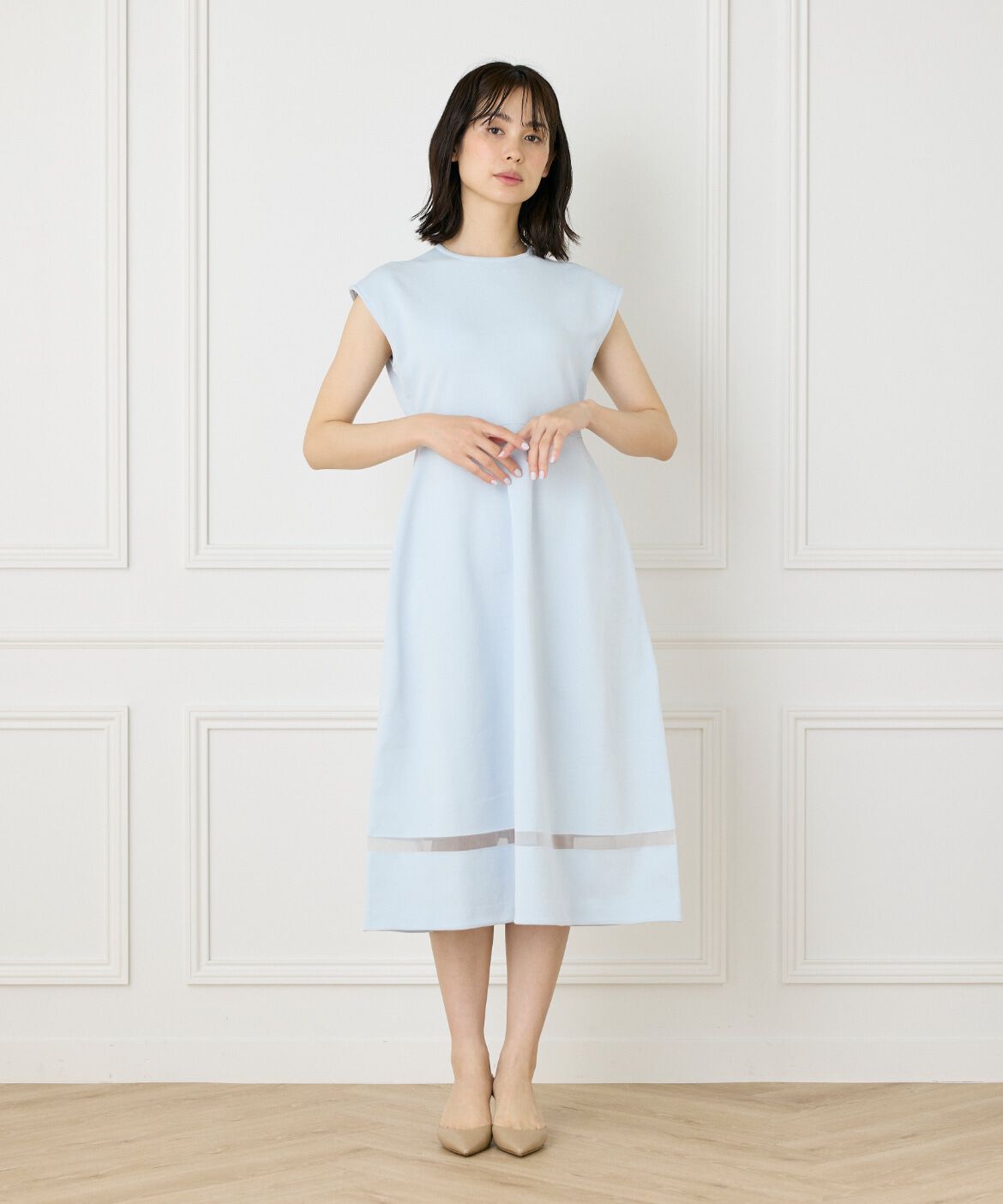 Maglie le cassetto「《M Maglie le cassetto》シアーラインニットワンピース」|ワンピース|