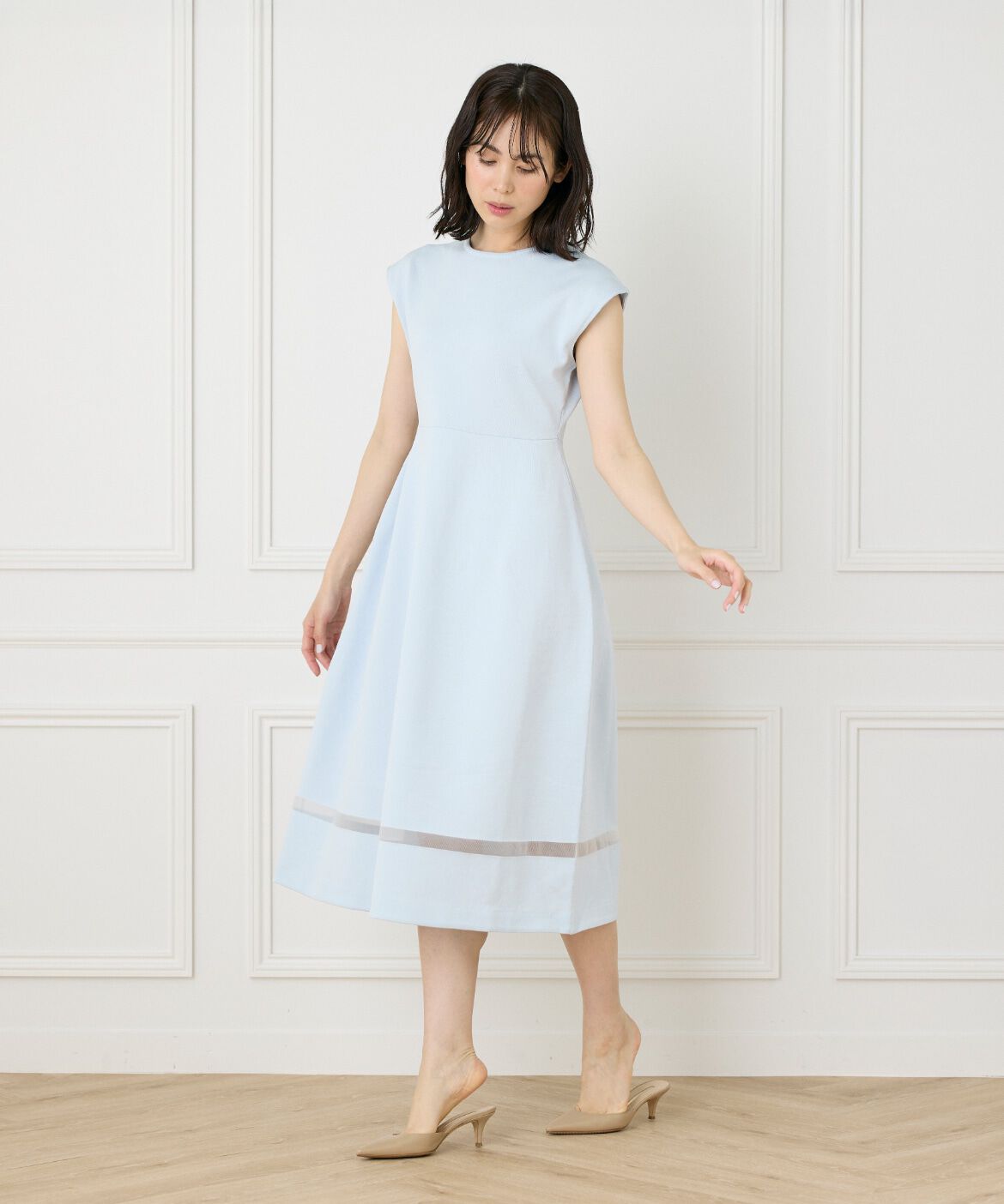 Maglie le cassetto「《M Maglie le cassetto》シアーラインニットワンピース」|ワンピース|