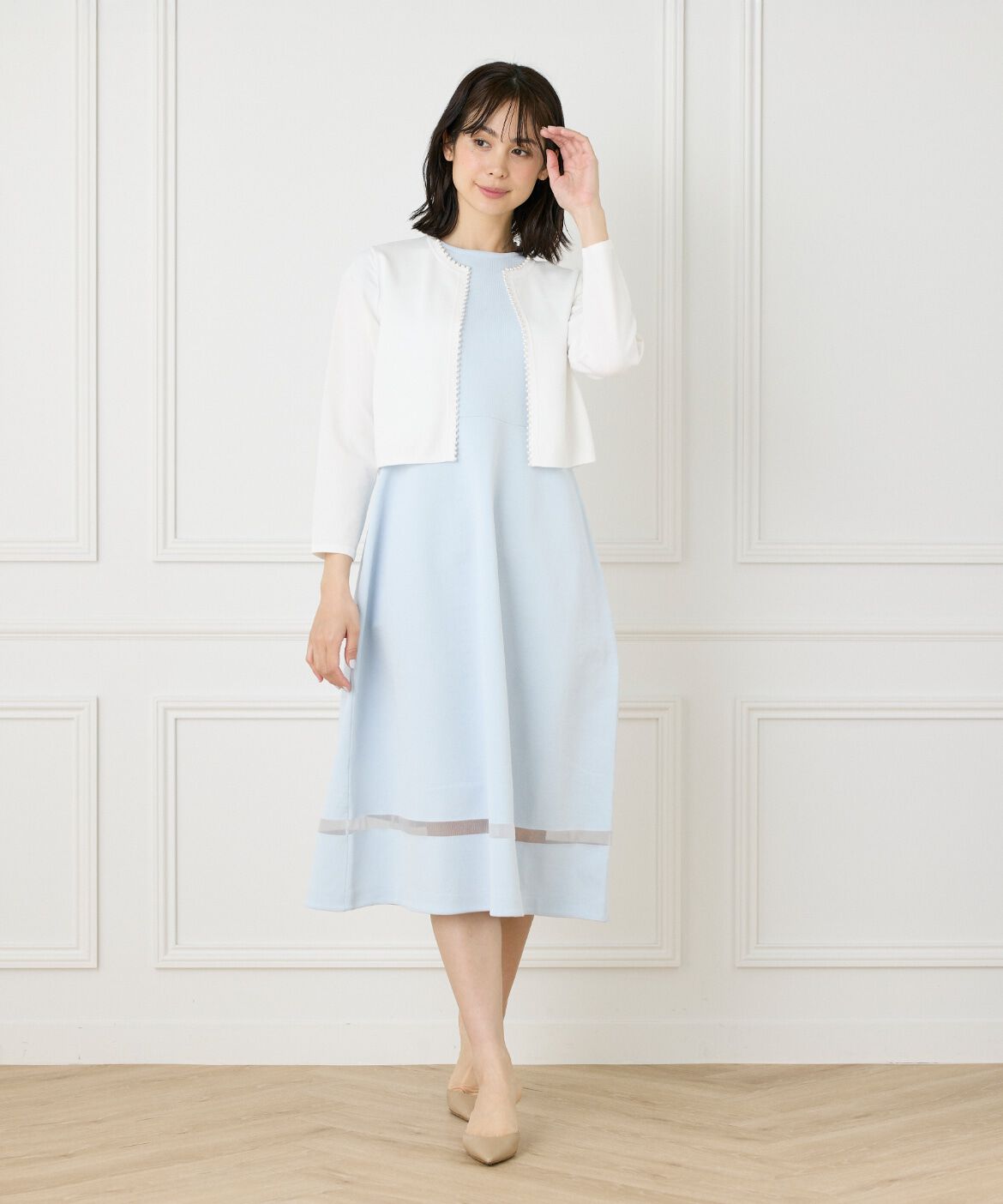 Maglie le cassetto「《M Maglie le cassetto》シアーラインニットワンピース」|ワンピース|