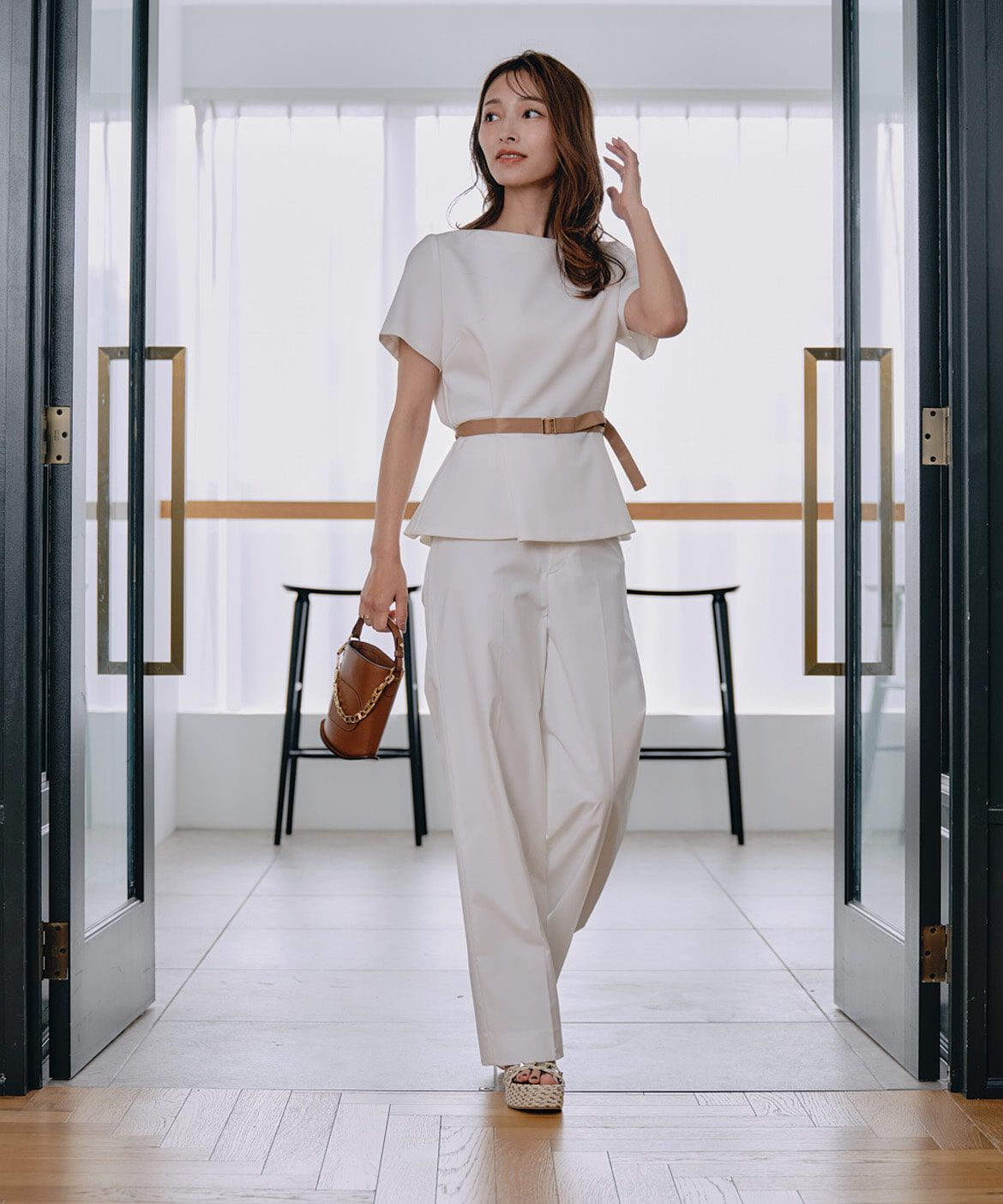 Maglie le cassetto「《M Maglie le cassetto&times;吉田理紗》快適セミワイドパンツ」|スラックス|