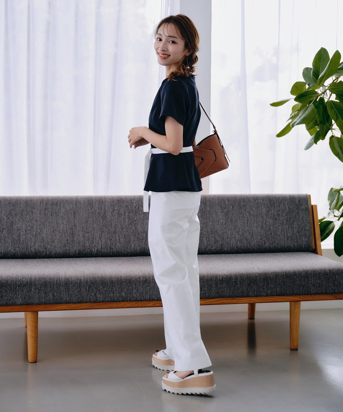 Maglie le cassetto「《M Maglie le cassetto&times;吉田理紗》快適セミワイドパンツ」|スラックス|