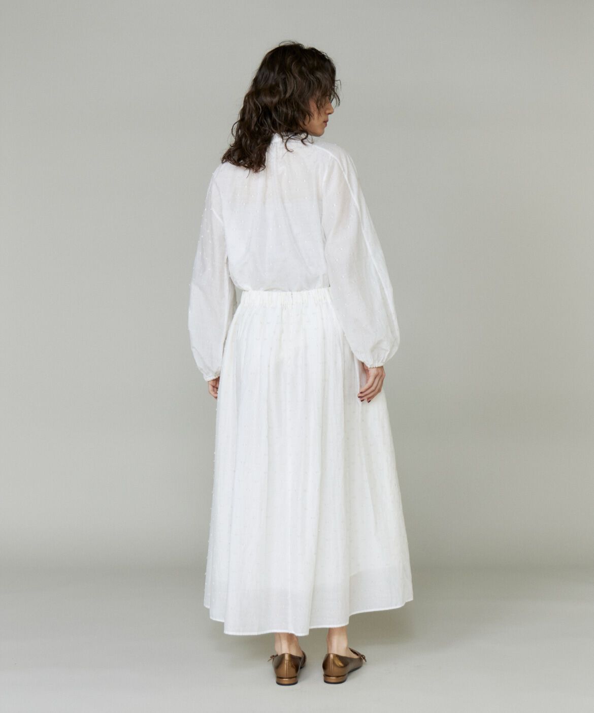 INED「ラメドットギャザーブラウス」|シャツ・ブラウス|