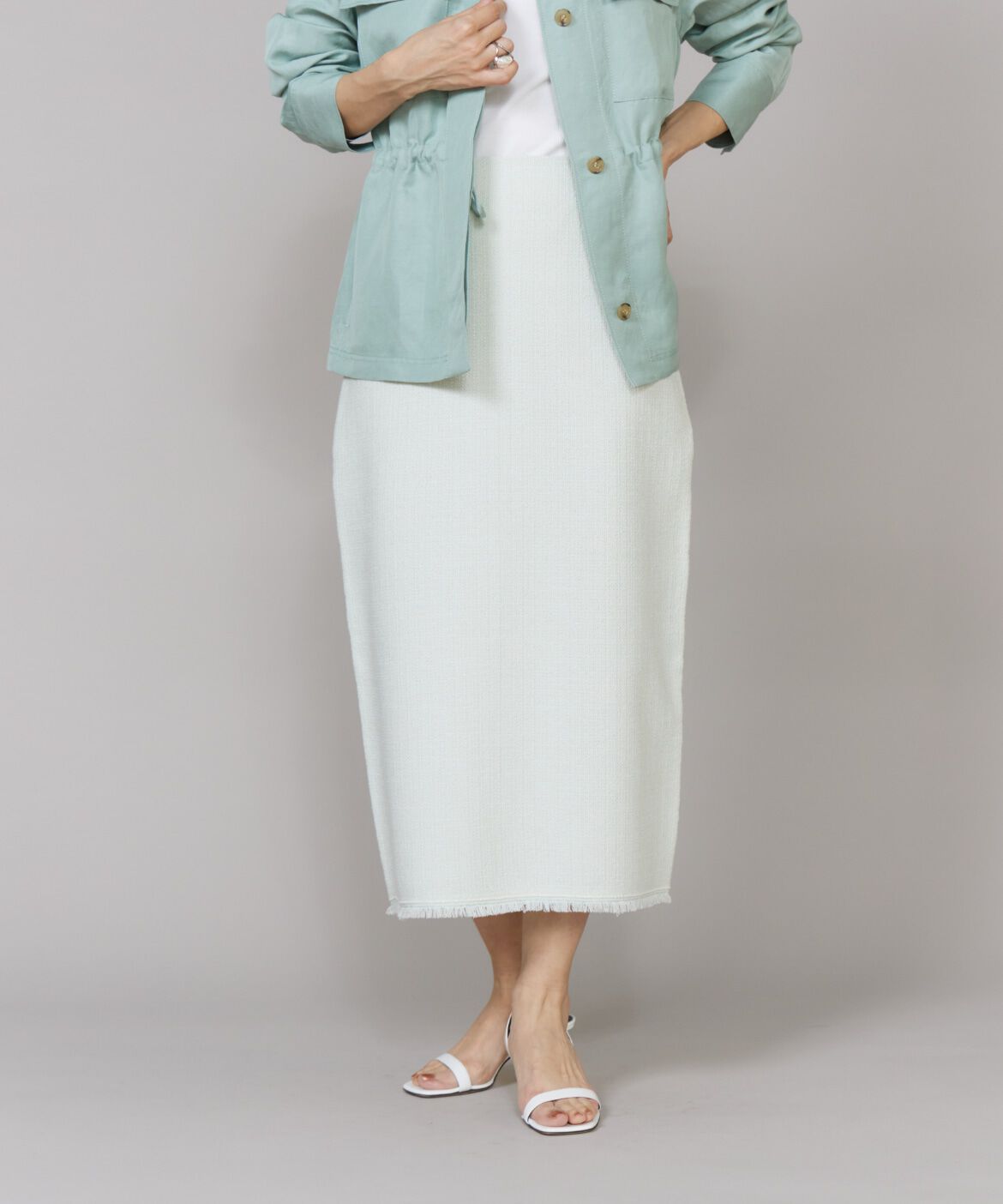 Le Souk「ニットツイードAラインスカート」|タイト|