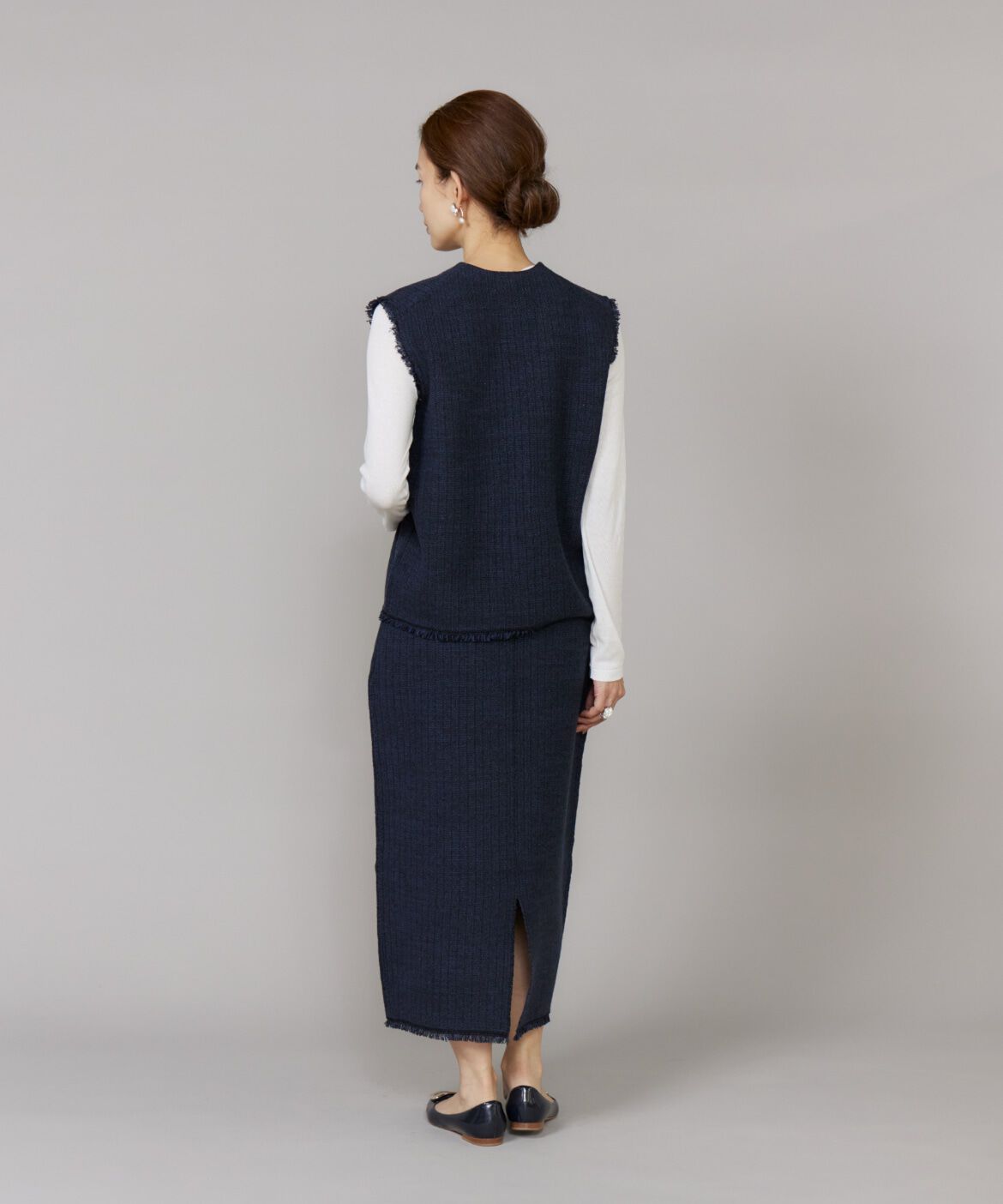 Le Souk「ニットツイードAラインスカート」|タイト|