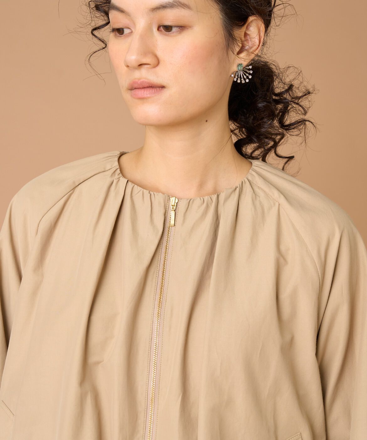 INED「《大きいサイズ》ギャザーブルゾン」|その他|