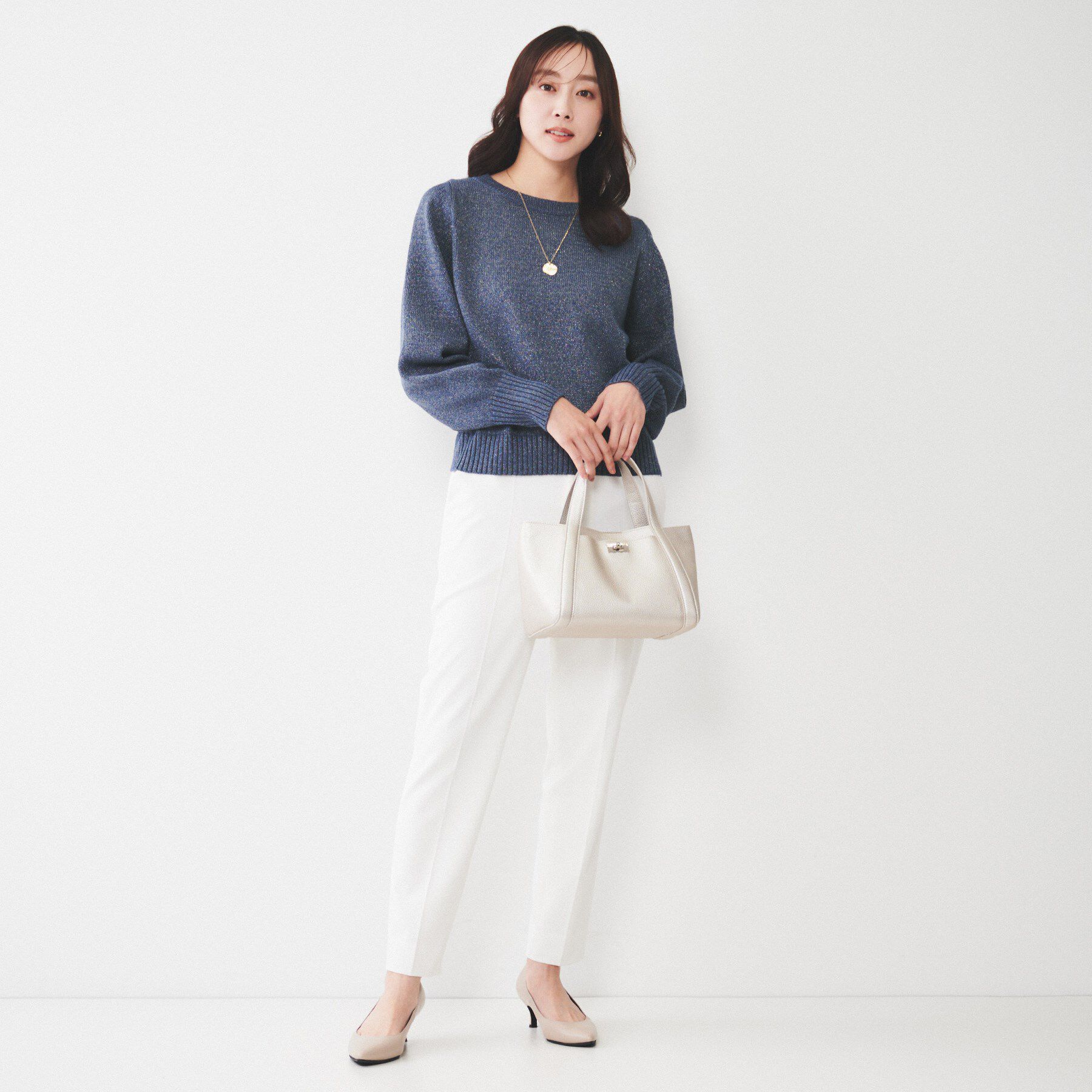 UNTITLED「【アンサンブル可能/ラメ調】シャイニーセミラグランプルオーバーニット」|ニット・セーター|