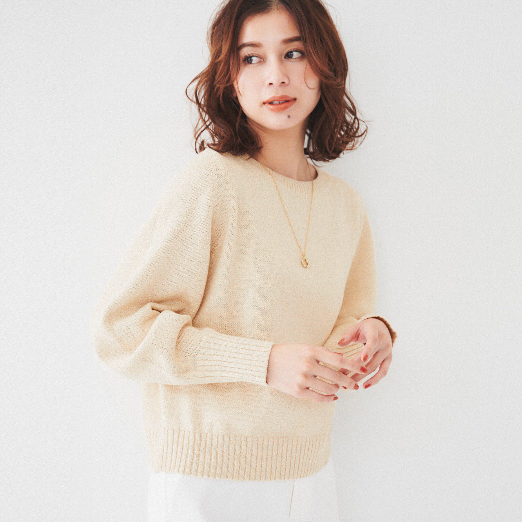 UNTITLED「【アンサンブル可能/ラメ調】シャイニーセミラグランプルオーバーニット」|ニット・セーター|