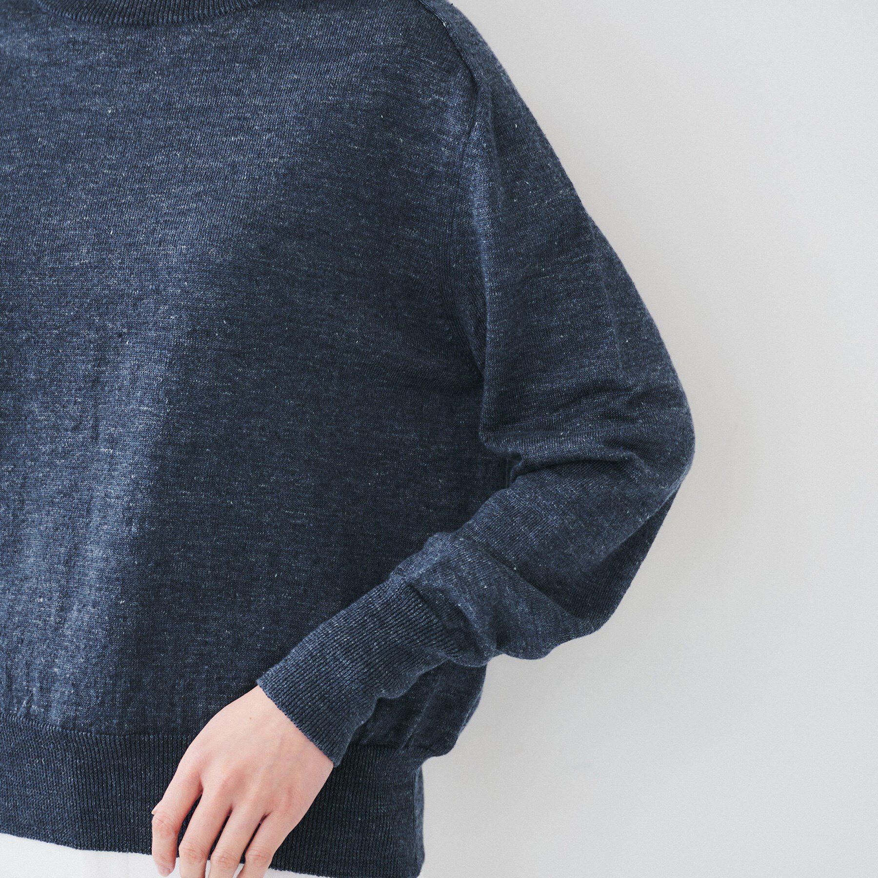 UNTITLED「【アンサンブル可能/洗える】リネン混ベーシックニット」|ニット・セーター|