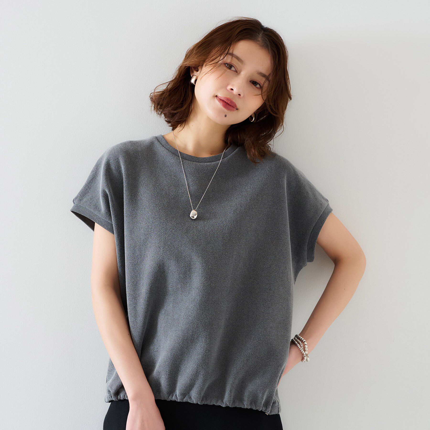 UNTITLED「【手洗い可】ヴィンテージライク スウェットトップス」|パーカー|チャコールグレー(0