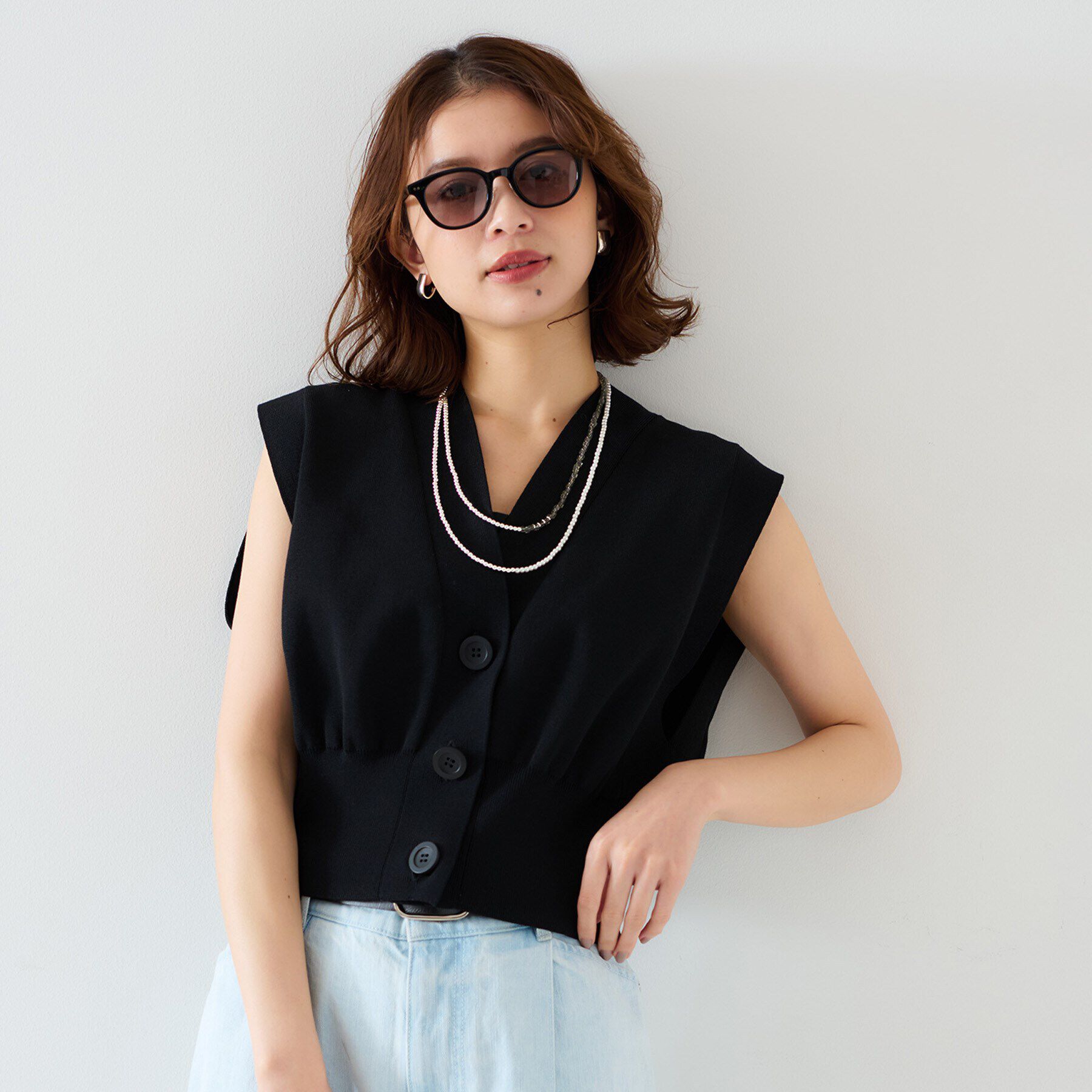 UNTITLED「【セットアップ可能】コンパクトニットベスト」|ニット・セーター|