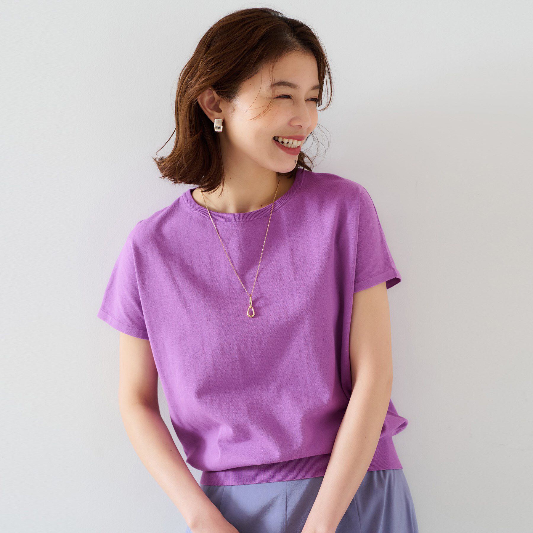 UNTITLED「【11色展開/コットン100/アンサンブル可能】 プルオーバーニット」|ニット・セーター|