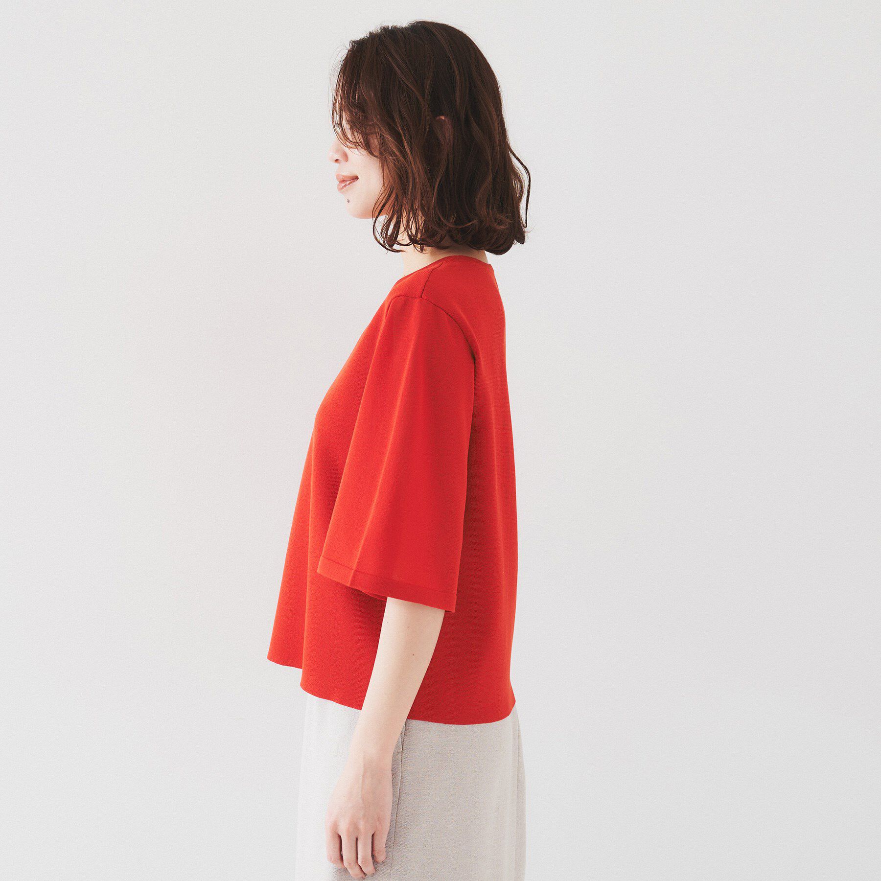 UNTITLED「【清涼感/二の腕カバー】シアープルオーバーニット」|ニット・セーター|