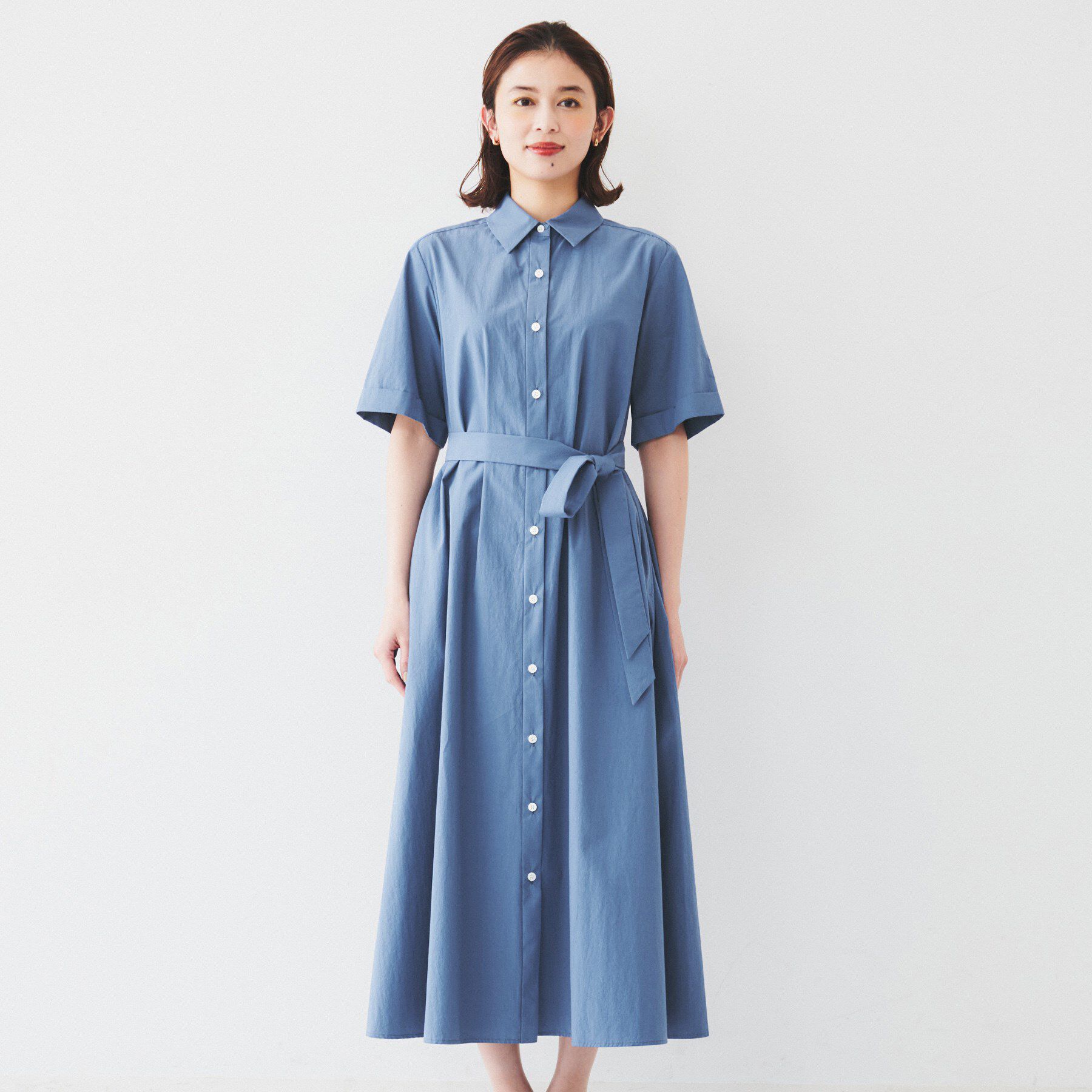 UNTITLED「【コットン100／前開き／夏ワンピ】ロングシャツワンピース」|ワンピース|