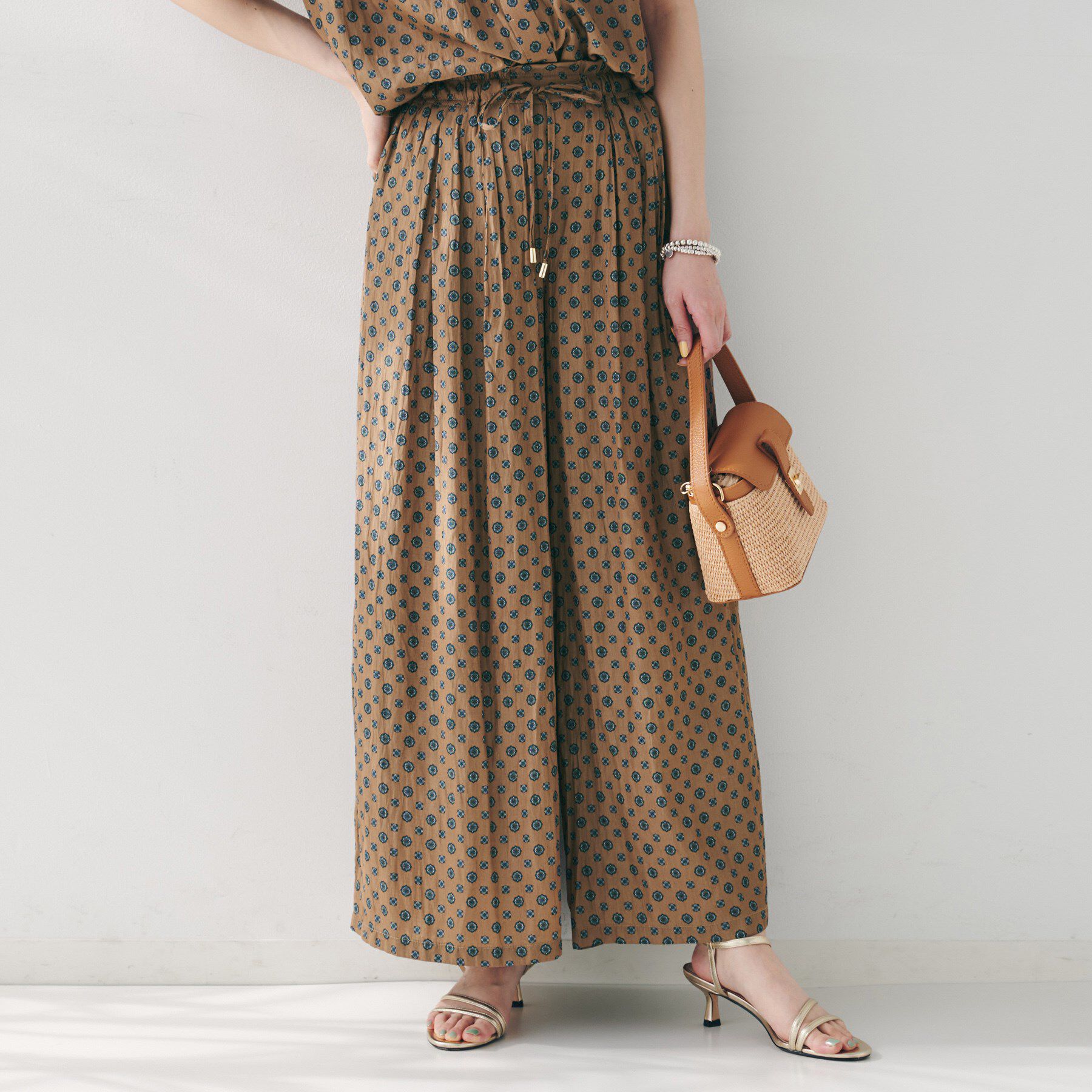 UNTITLED「【セットアップ可能/ウエストゴム】小紋柄パンツ」|その他|