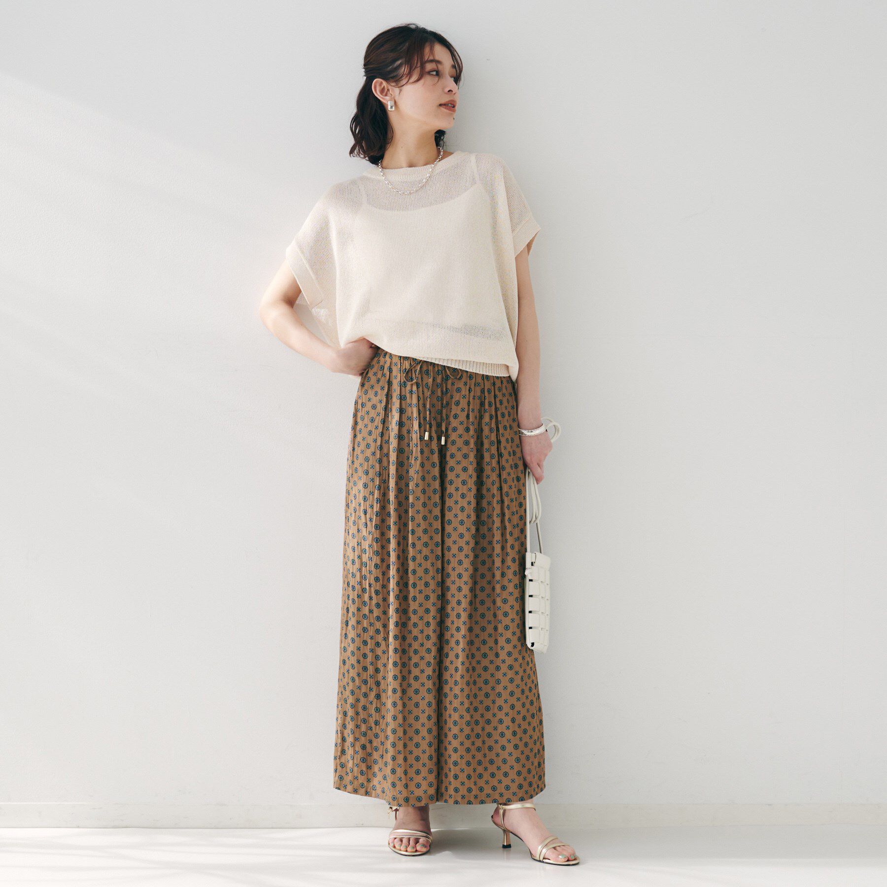 UNTITLED「【セットアップ可能/ウエストゴム】小紋柄パンツ」|その他|