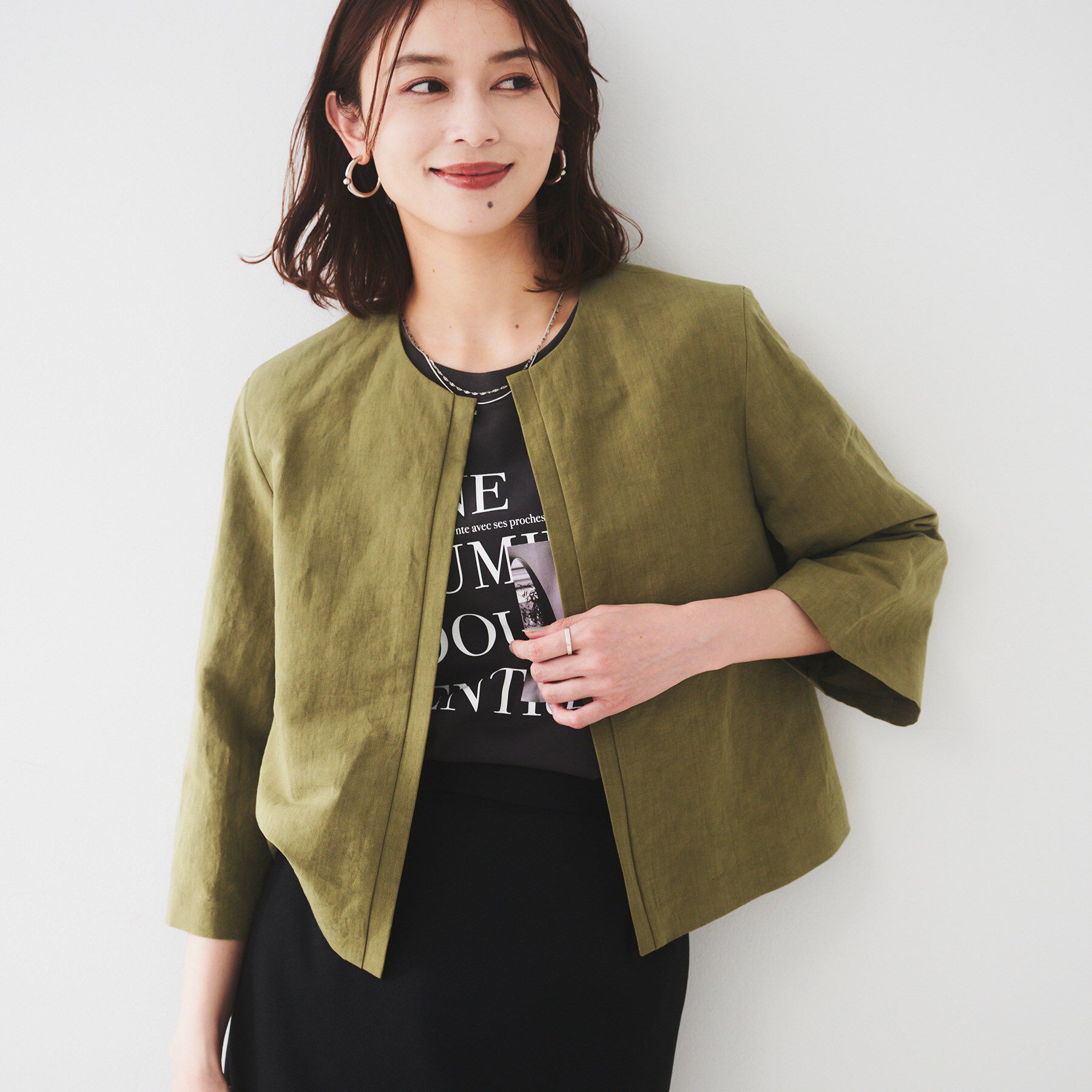 UNTITLED「【短丈/オンオフ/きれいめ】タイプライタージャケット」|ブルゾン・スタジャン|