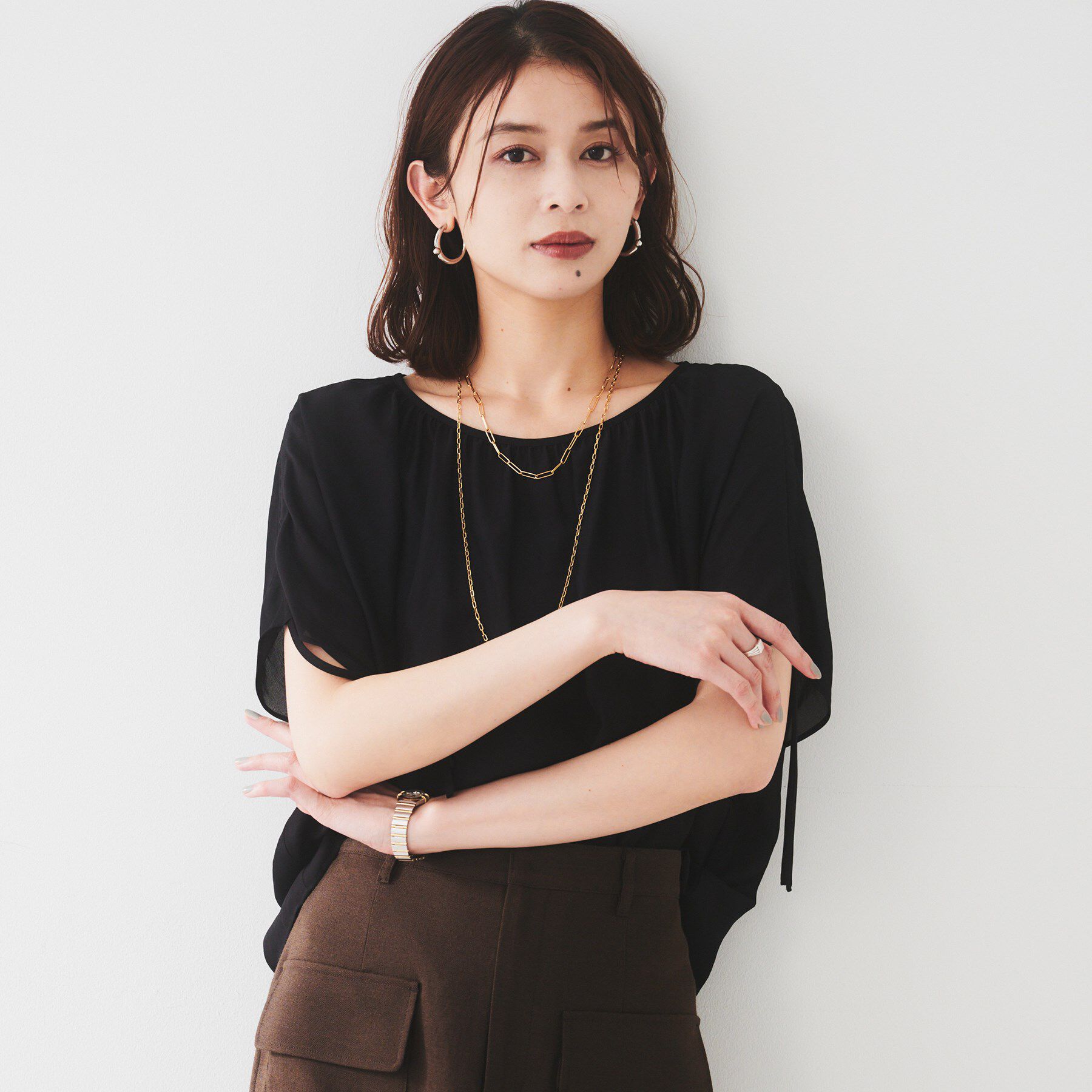 UNTITLED「【シアー/2WAY】肩ドロストドルマンブラウス」|シャツ・ブラウス|