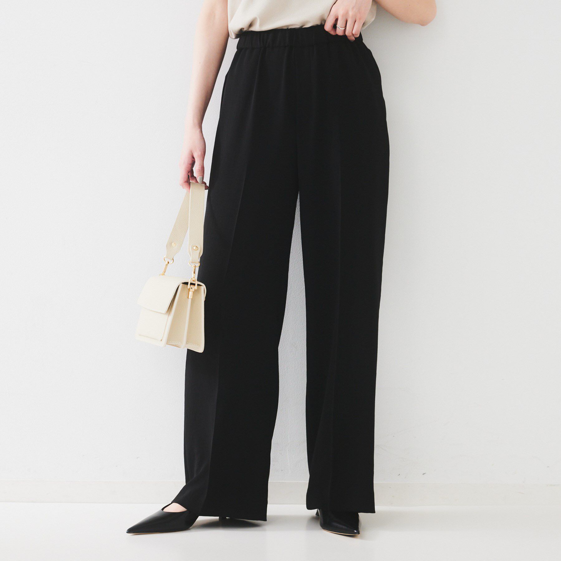 UNTITLED「【接触冷感/UVカット/ウエストゴム】センタープレスツイルパンツ」|その他|