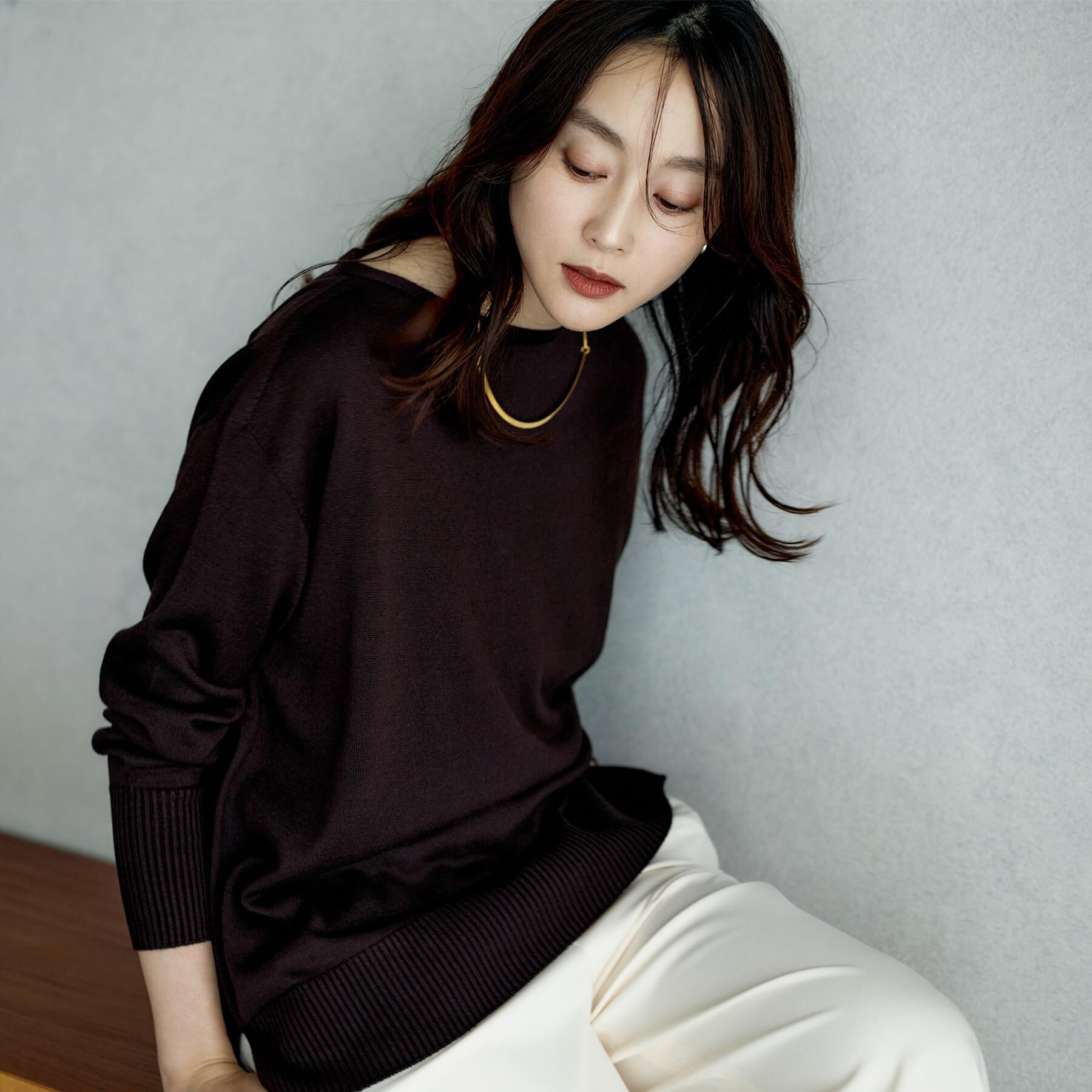 UNTITLED「【8色展開/体型カバー】魅せるタイムレスニット」|ニット・セーター|