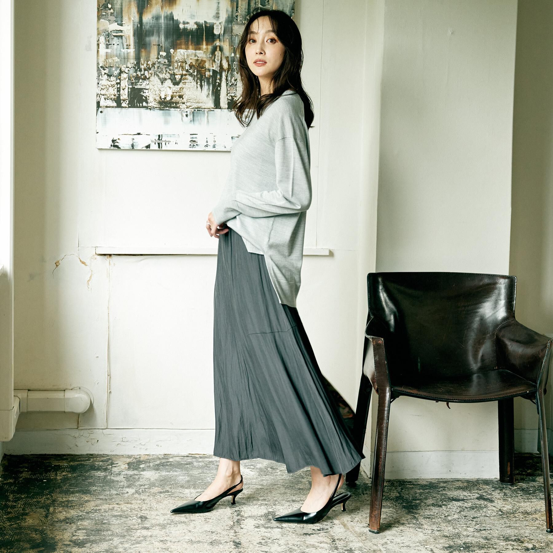 UNTITLED「【洗える/1枚で着映え】ソフト裾フレアスカート」|スカート|