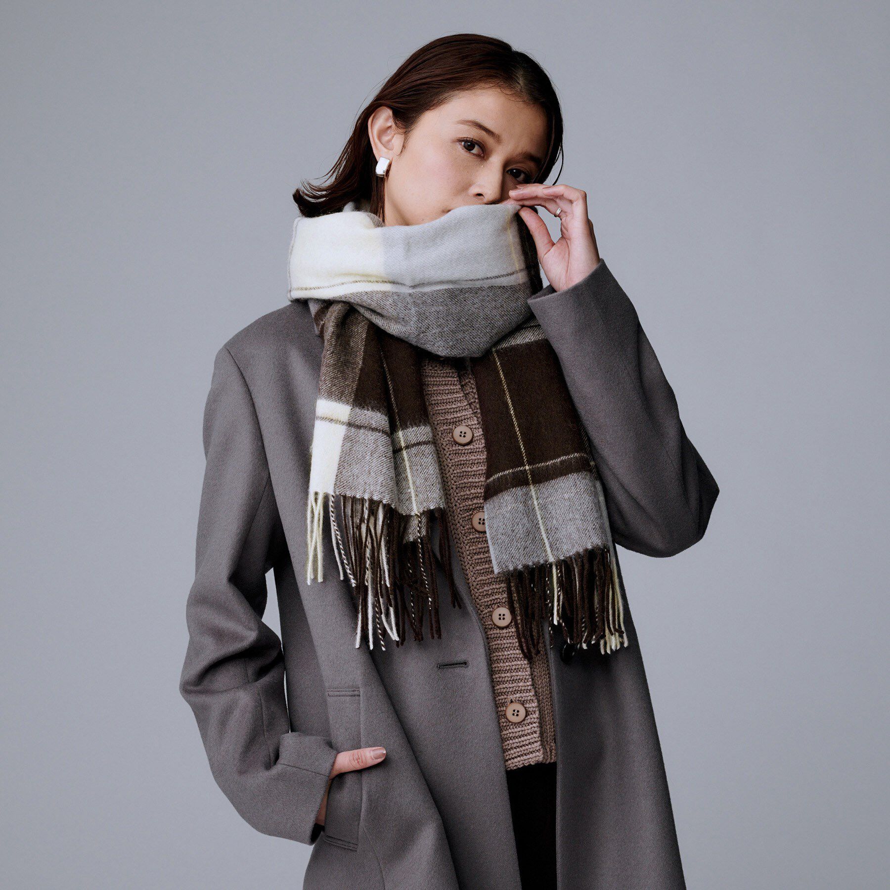 UNTITLED「【名品／定番人気】ウールチェックストール」|ストール|