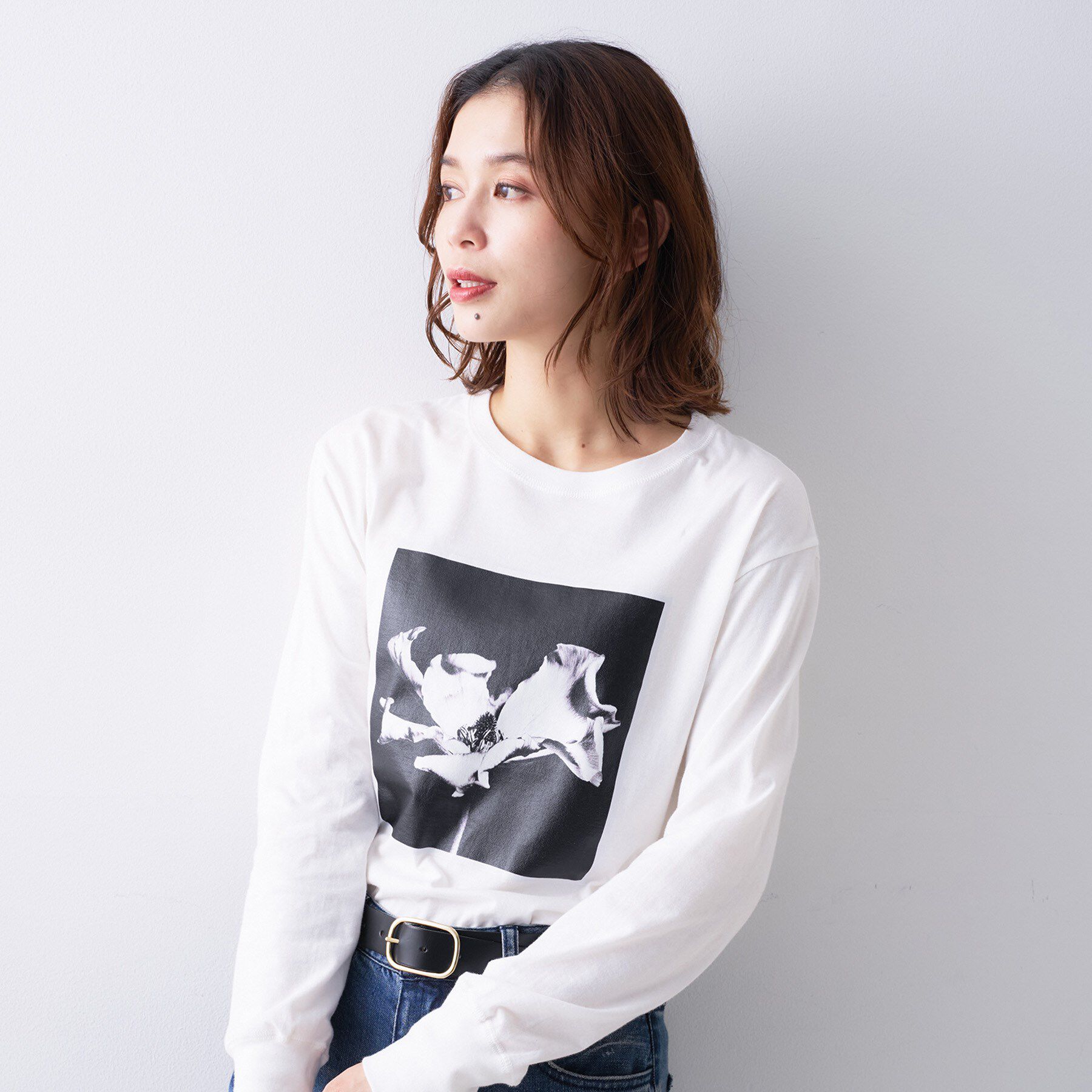 UNTITLED「【Liyoca】フォトTシャツ」|Tシャツ・カットソー|ホワイト(001)