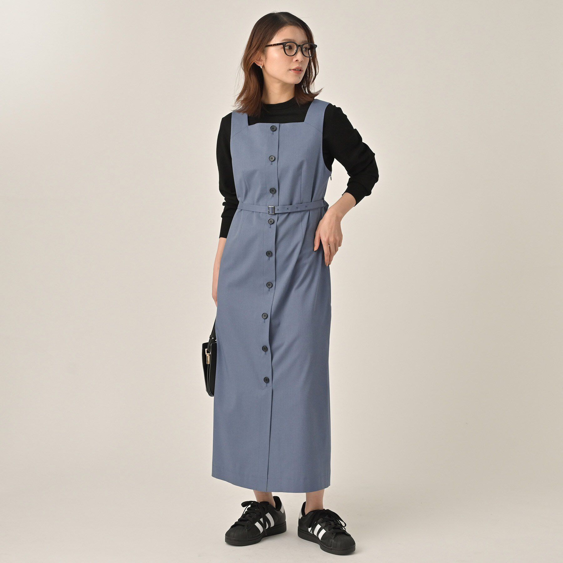 UNTITLED「【洗える】スクエアネックジャンパースカート」|ワンピース|