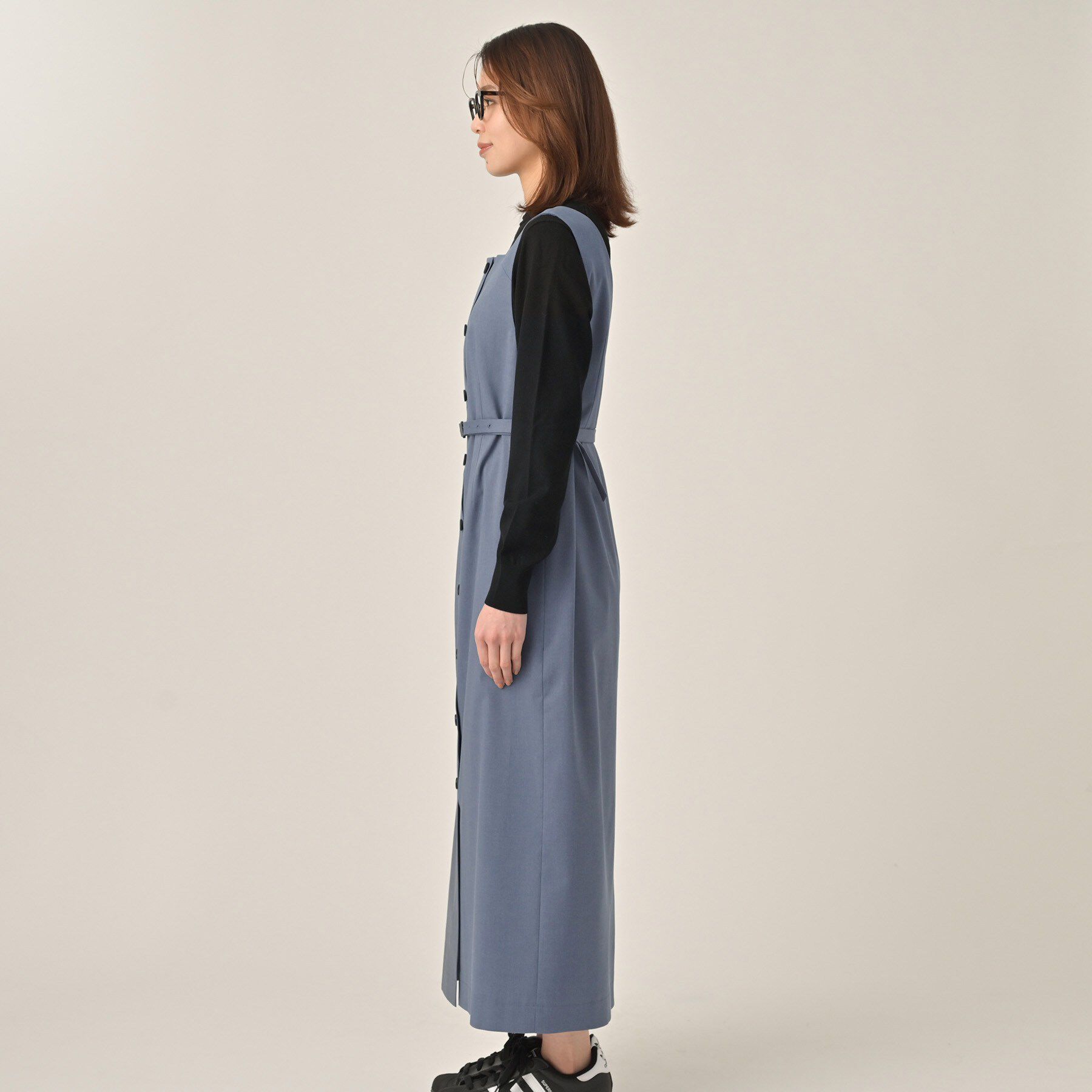 UNTITLED「【洗える】スクエアネックジャンパースカート」|ワンピース|