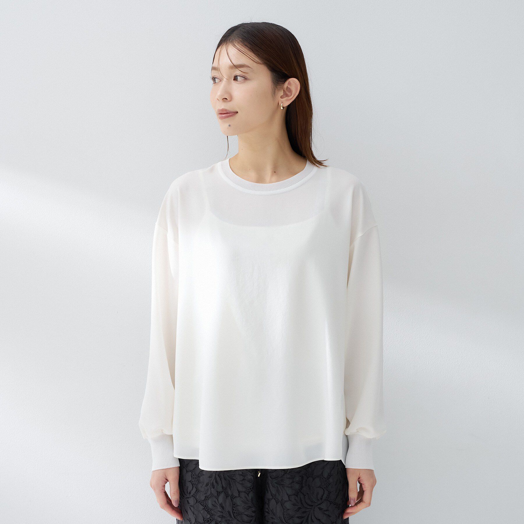 UNTITLED「【洗える/ゆったり】リッチジョーゼットブラウス」|シャツ・ブラウス|