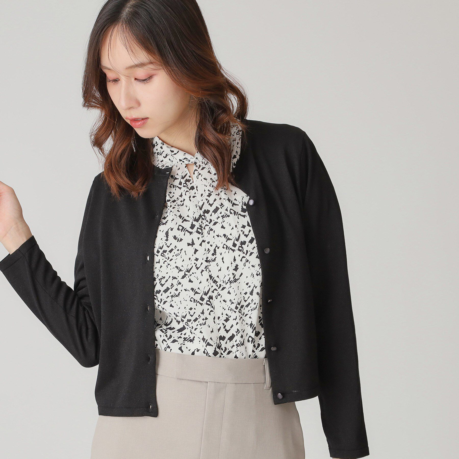 COUP DE CHANCE「【手洗い可/軽量】シンプルラメ混カーディガン」|カーディガン|