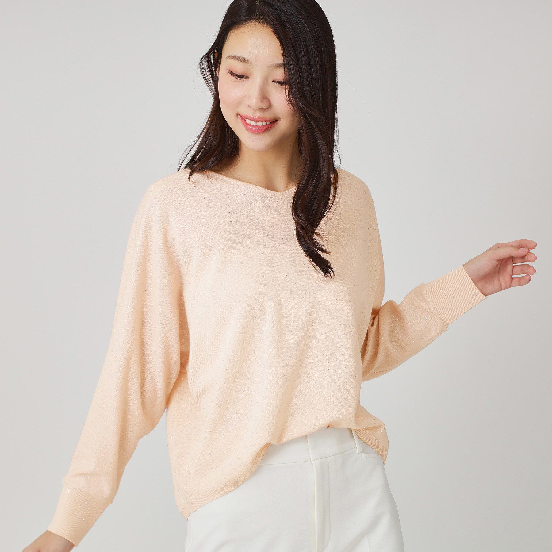 COUP DE CHANCE「【手洗い可】スパンコール入りニットトップス」|ニット・セーター|