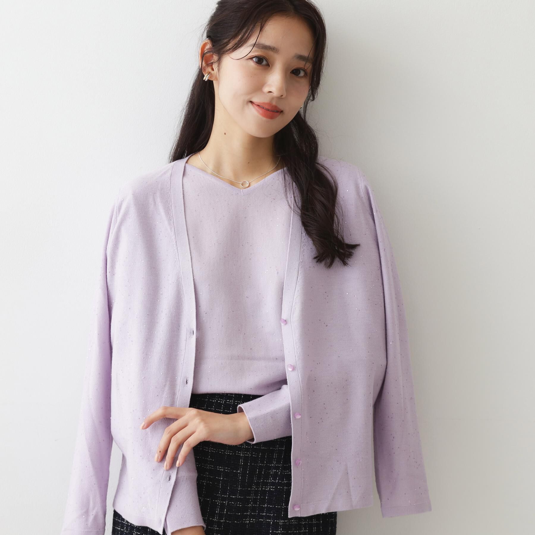 COUP DE CHANCE「【手洗い可】スパンコール入りニットトップス」|ニット・セーター|