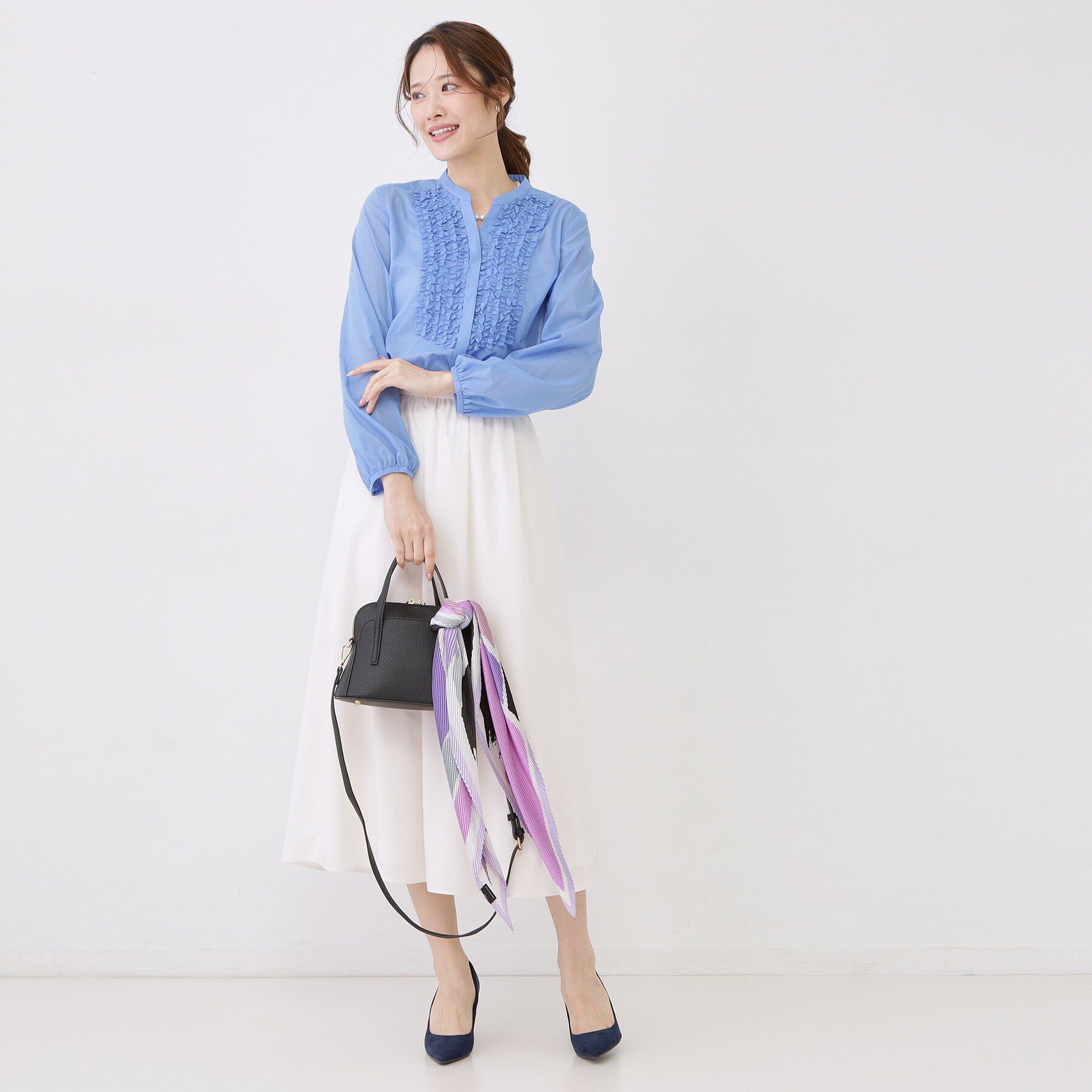 COUP DE CHANCE「【手洗い可/きれいめ】シアーローンフリルブラウス」|シャツ・ブラウス|