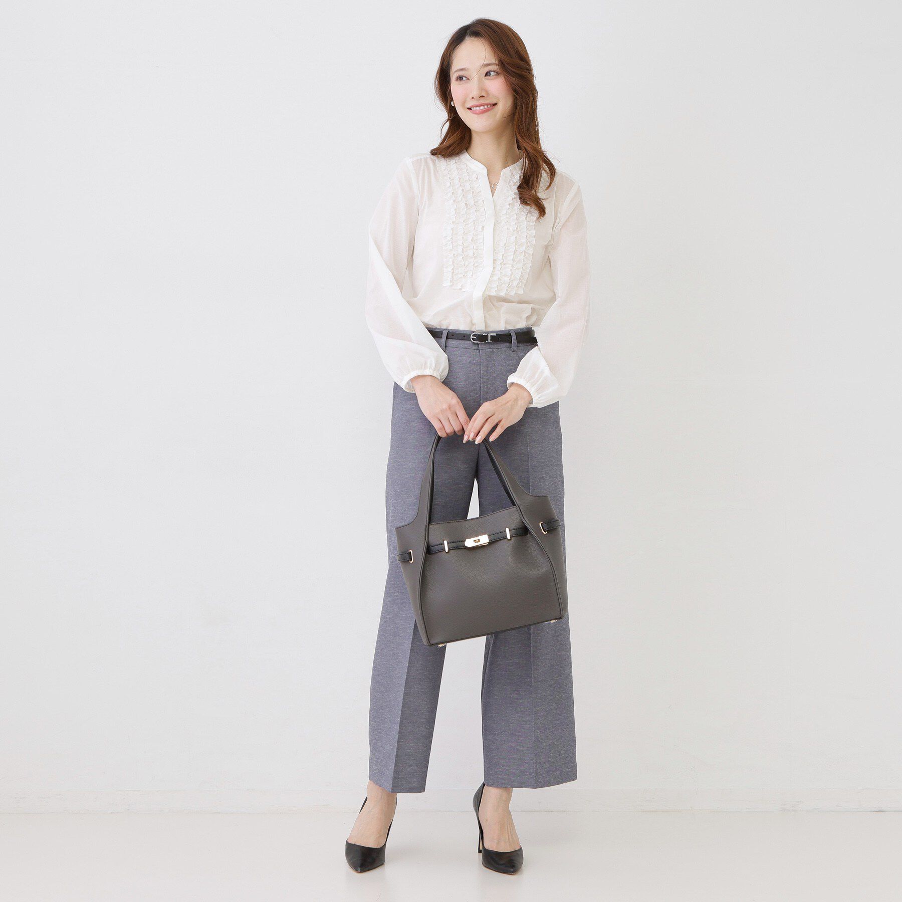 COUP DE CHANCE「【手洗い可/きれいめ】シアーローンフリルブラウス」|シャツ・ブラウス|