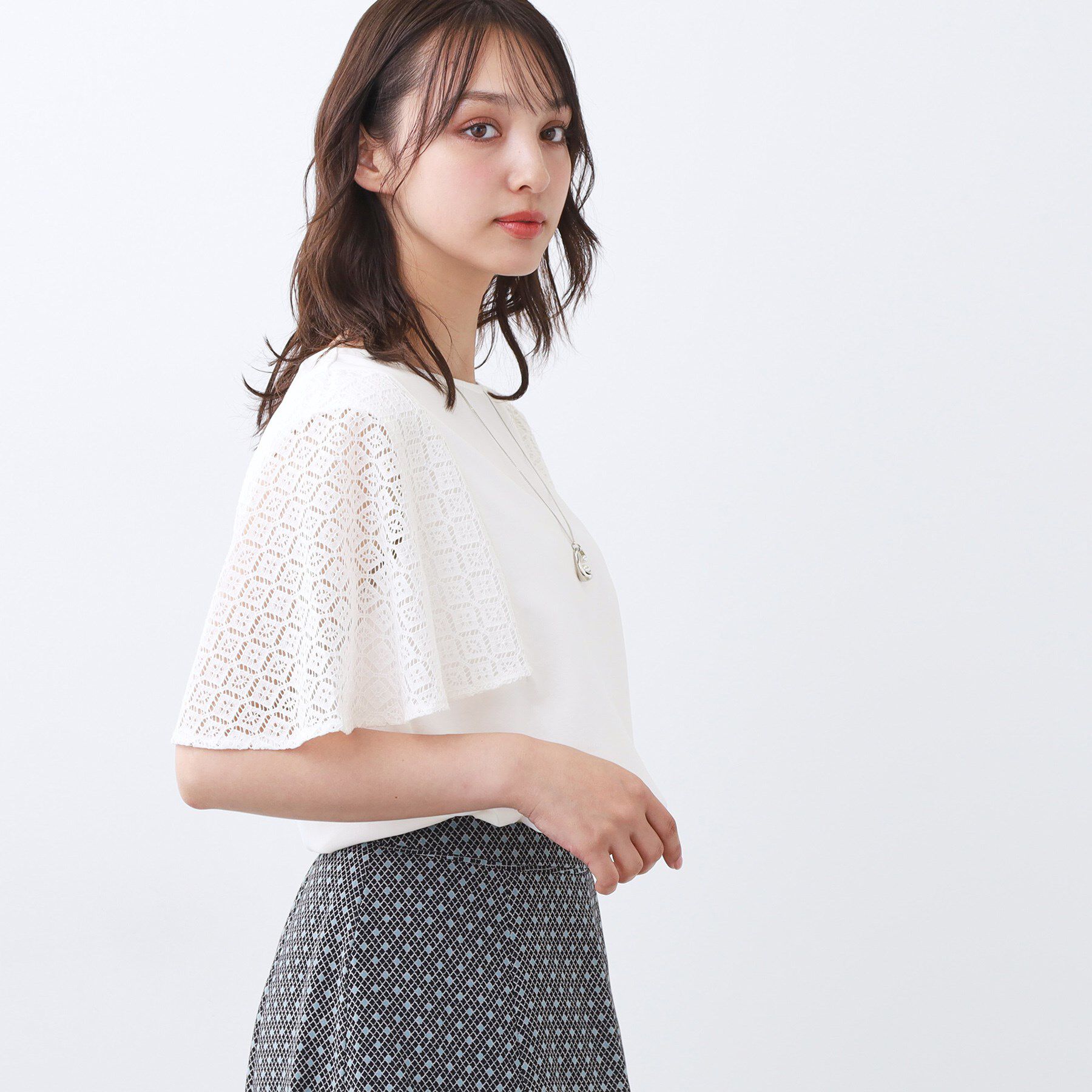 Reflect「幾何レーススリーブプルオーバージャージ」|Tシャツ・カットソー|