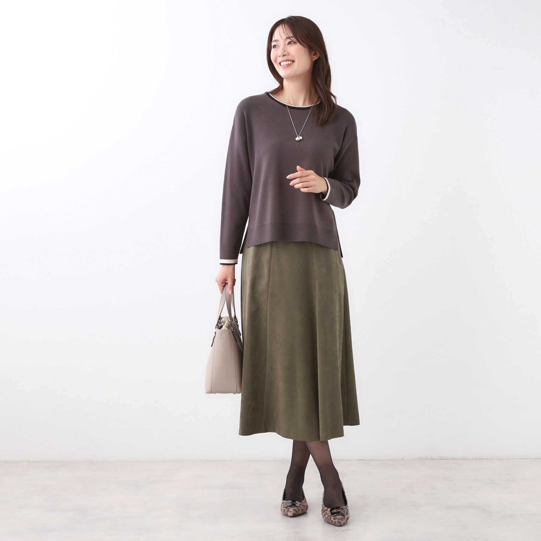 Reflect「【ジャケット合わせにぴったり◎】スエードライクフレアスカート」|スカート|