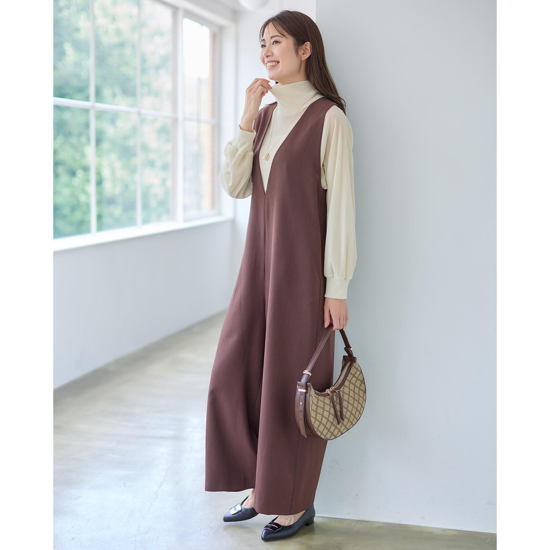 Reflect「【すっきり縦長シルエット】サロペットパンツ」|オールインワン|