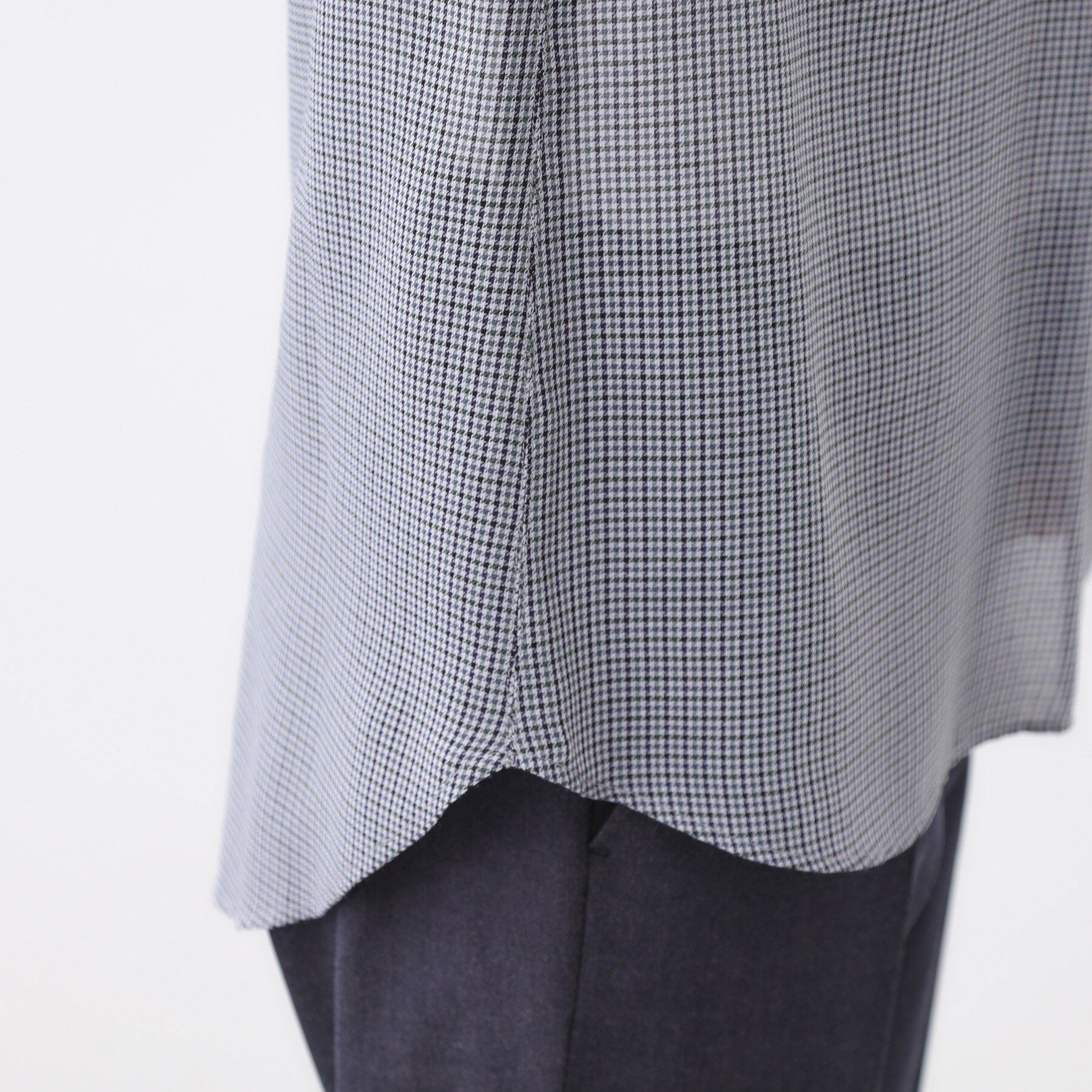 Reflect「【長め丈／ドライタッチ】ガンクラブチェック柄ブラウス」|シャツ・ブラウス|